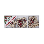 Christmas Tree Decor - wooden ornament 7cm 6 piece
